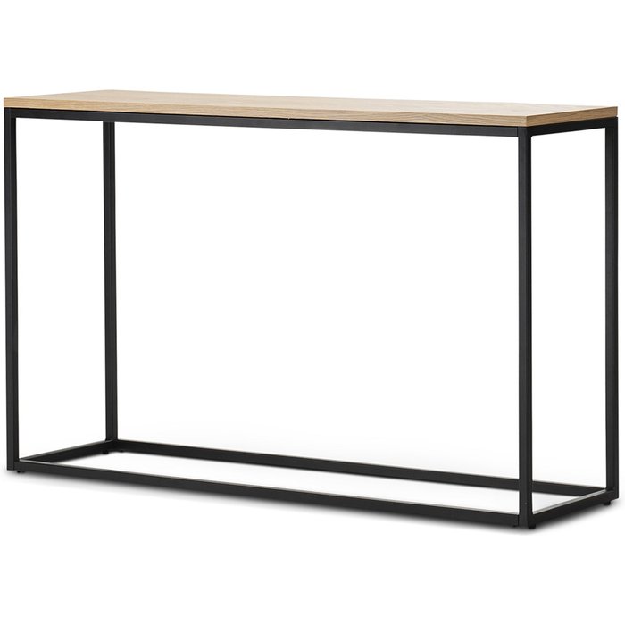 Mesa consola 80 x 100 x 30 cm efecto negro y roble 03_0008573