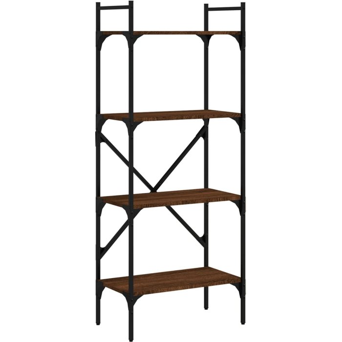 Librería de 4 estantes madera marrón roble 56x31,5x138,5 cm – comfortxl