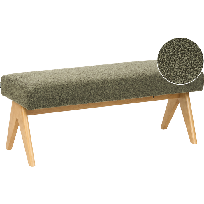 Beliani banco tamre bouclé verde/marrón claro
