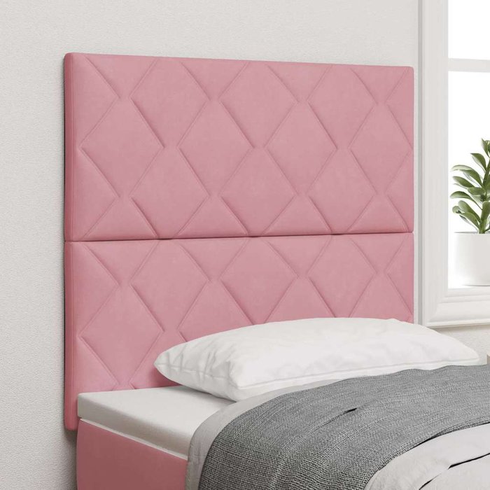 Maison exclusive - cabecero con cabecera rosa 90 cm terciopelo