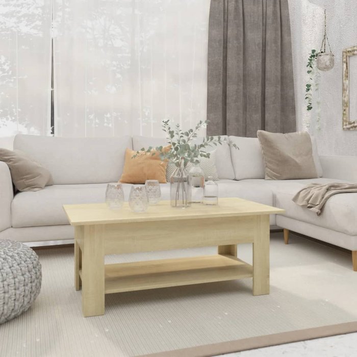 Mesa de centro roble sonoma 102x55x42 cm aglomerado