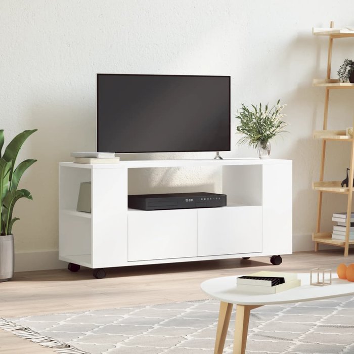 Mueble de tv blanco 102x34,5x43 cm madera de ingeniería