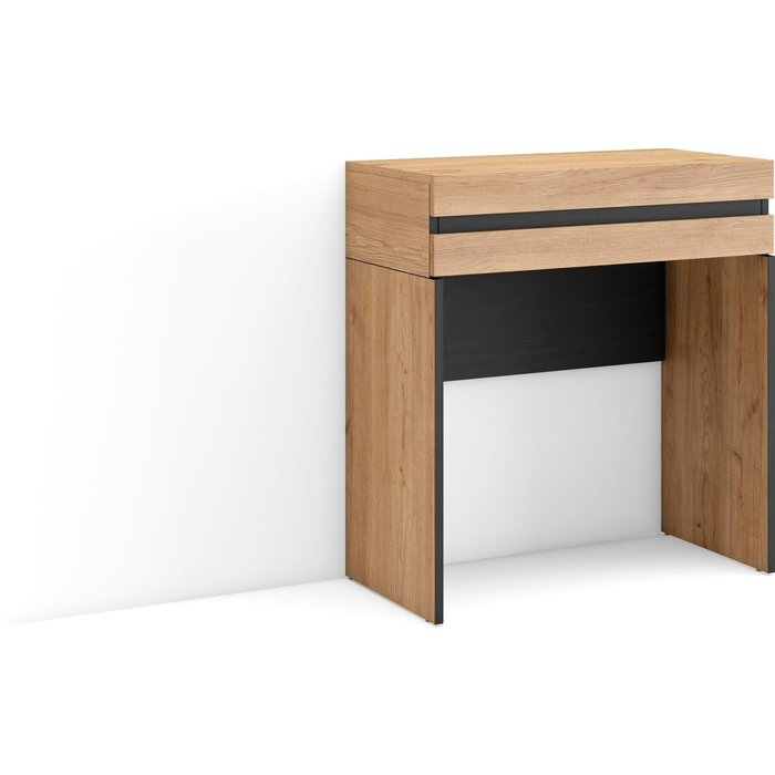 Tocador, 70x35x75cm, con cajón, con almacenamiento, roble
