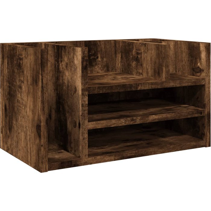 Organizador escritorio madera roble ahumado 44,5x24x25 cm