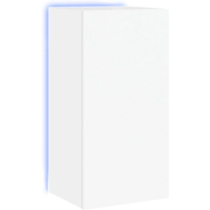 Mueble de tv de pared con luces led blanco 40,5x35x80 cm - comfortxl