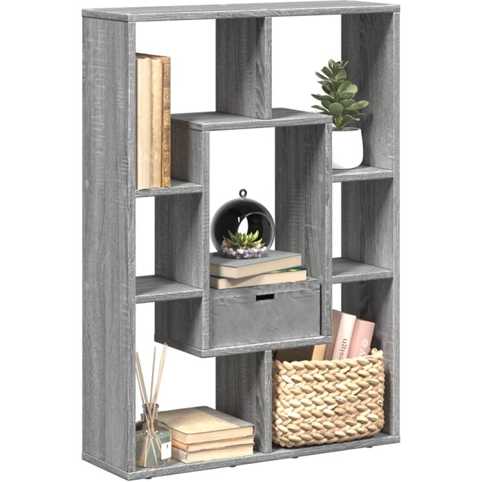 Librería sonoma gris 63x20x90 cm de madera contrachapada