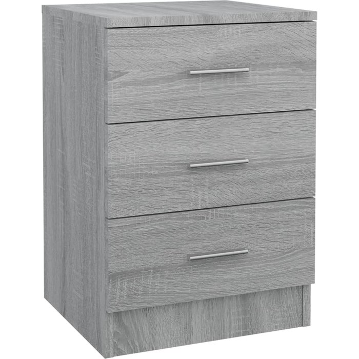 Mesita de noche sonoma gris 38x35x56 cm madera contrachapada