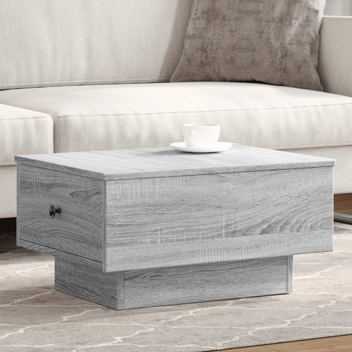 Mesa de centro madera contrachapada gris sonoma 60x45x31 cm