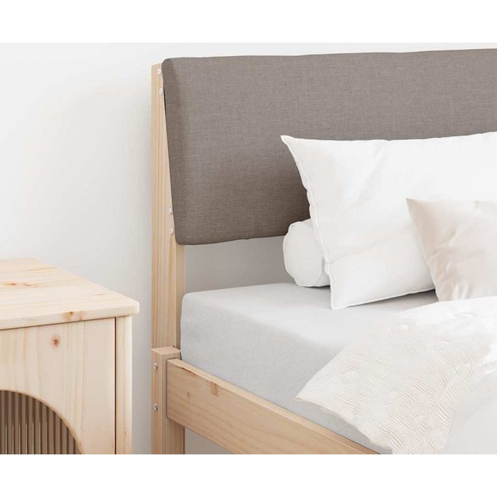 Maison exclusive - cabecero tapizado taupé 80 cm madera de pino macizo