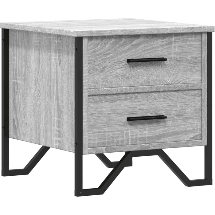 Mesita de noche madera de ingeniería gris sonoma 40x41x40 cm - comfortxl