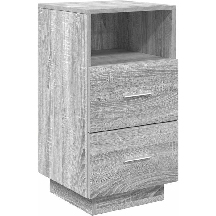 Mesilla de noche con 2 cajones gris sonoma 36x36x68 cm - comfortxl