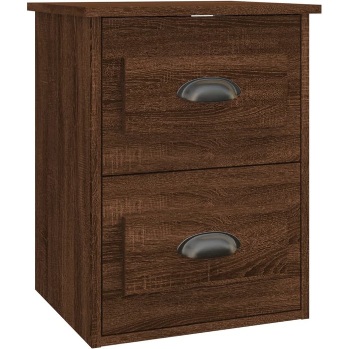 Mesita de noche de pared de roble marrón 41,5x36x53 cm