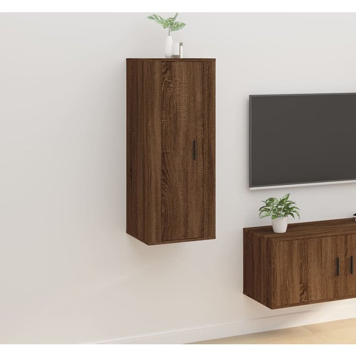 Mueble de tv de pared, roble marrón, 40x34,5x100 cm