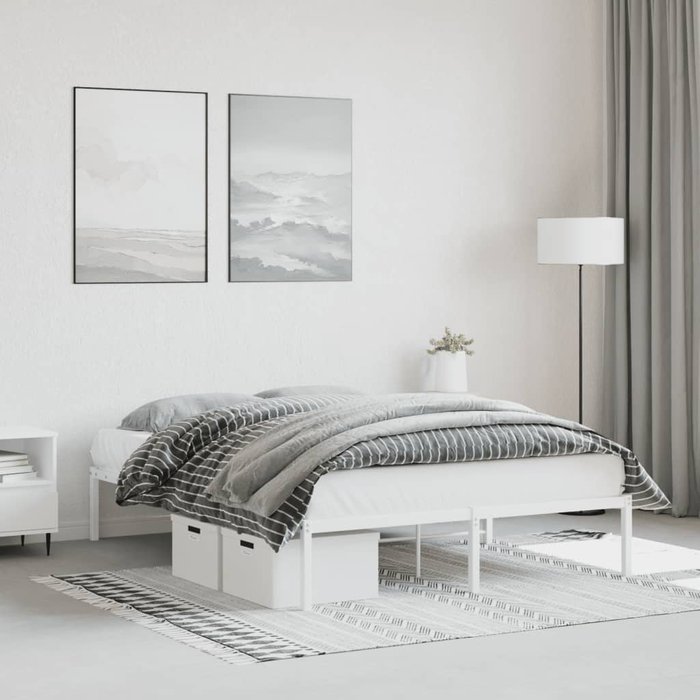 Maison exclusive - estructura de cama sin colchón metal blanco 140x200 cm