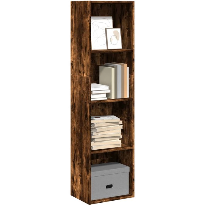 Librería roble ahumado 40x30x152 cm madera contrachapada