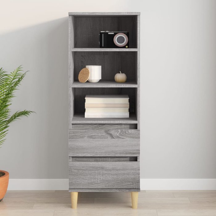 Aparador alto madera contrachapada gris sonoma 40x36x110 cm v5782 unico / gris