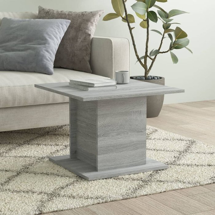 Mesa de centro madera de ingeniería gris sonoma 55,5x55,5x40 cm - comfortxl