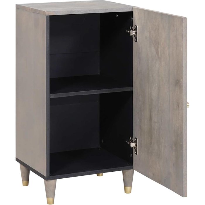 Vitrina | aparador gris y dorado 40 x 33.5 x 75 cm madera maciza de mango