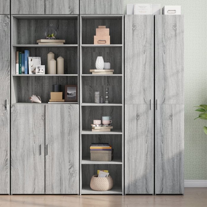 Vidaxl aparador alto madera de ingeniería gris sonoma 45x41x185 cm