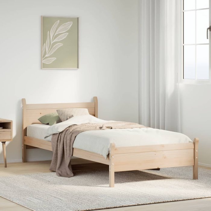 Estructura de cama sin colchón madera maciza pino 75x190 cm vidaxl