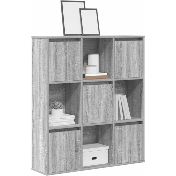 Estantería de madera de ingeniería gris sonoma 89x24x101,5 cm vidaxl