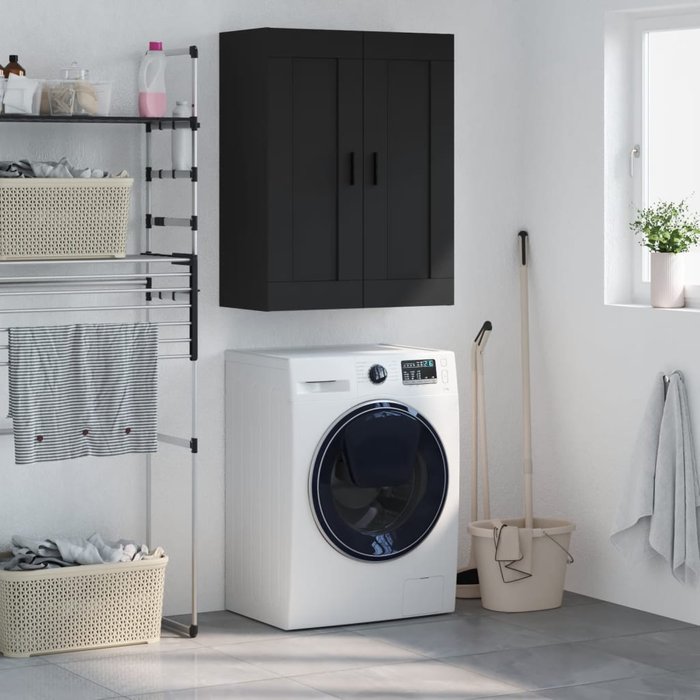 Maison exclusive - armario de pared madera de ingeniería negro 69,5x34x90 cm