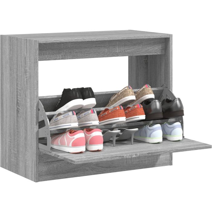 Zapatero sonoma gris 80x42x69 cm de madera contrachapada