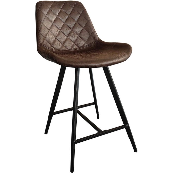 Silla de mostrador alicanta – pu marrón oscuro – patas de metal – diseño moderno