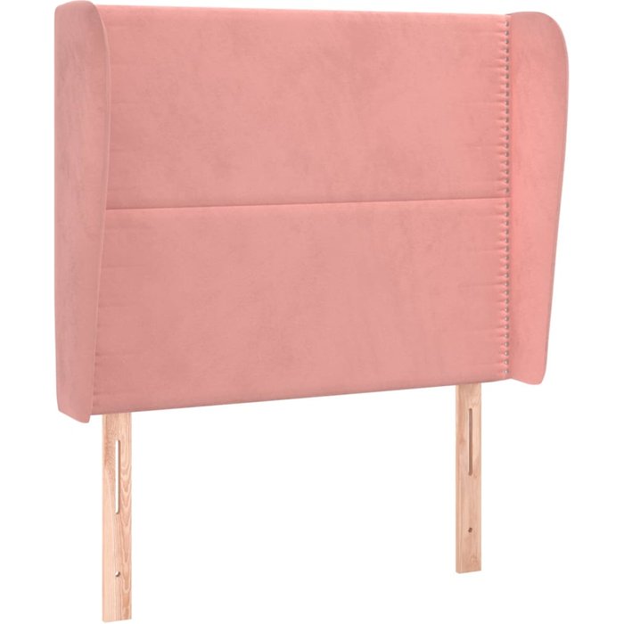 Cabecero con orejas de terciopelo rosa 83x23x118/128 cm - comfortxl