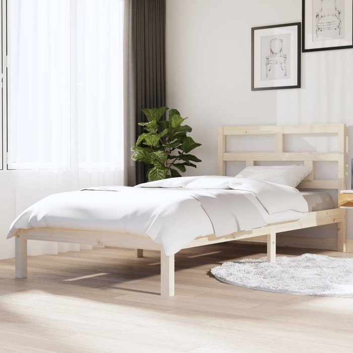 Estructura de cama madera maciza de pino 100x200 cm.