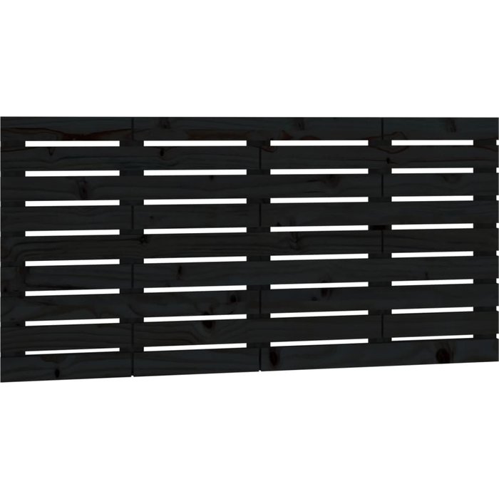 Cabecero de cama - mueble cabecero de pared madera maciza pino negro 146x3x63 cm