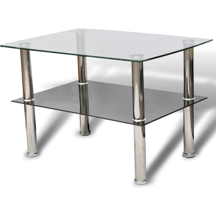 Mesa de centro de dos niveles vidrio - comfortxl
