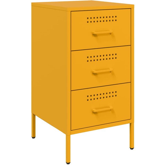 Mesita de noche,mesilla de noche acero amarillo mostaza 36x39x68 cm cfw535658