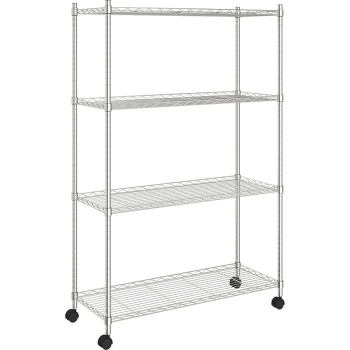 Estantería de 4 niveles con ruedas cromado 90x35x142 cm 200 kg - comfortxl