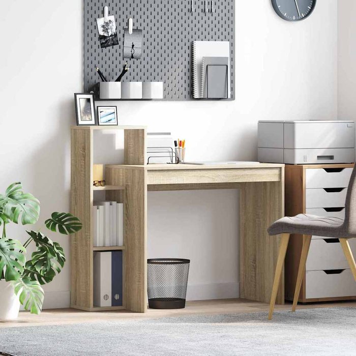 Escritorio sonoma oak de 100 x 40 x 90 cm, fabricado en madera de ingeniería.