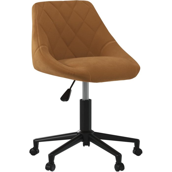Silla giratoria de comedor de terciopelo marrón