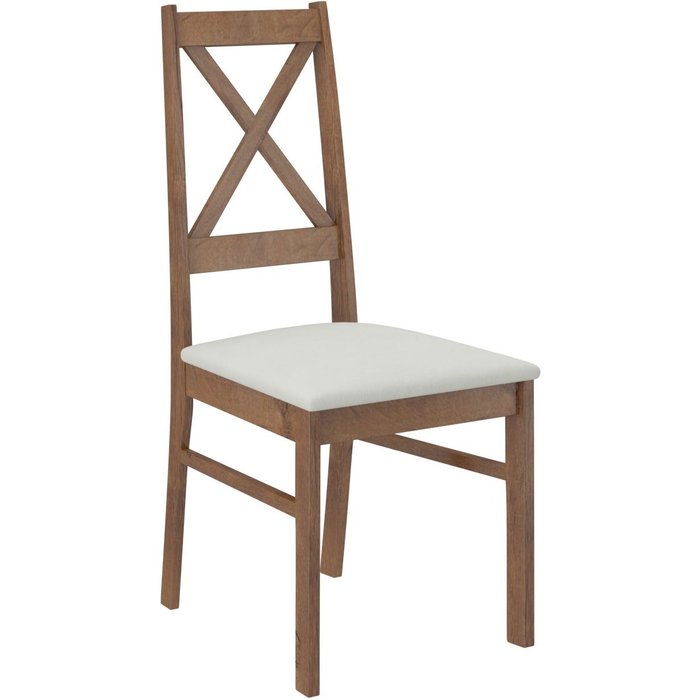 Silla de madera marrón y tela 34 colores a elegir opka-tejido 27107