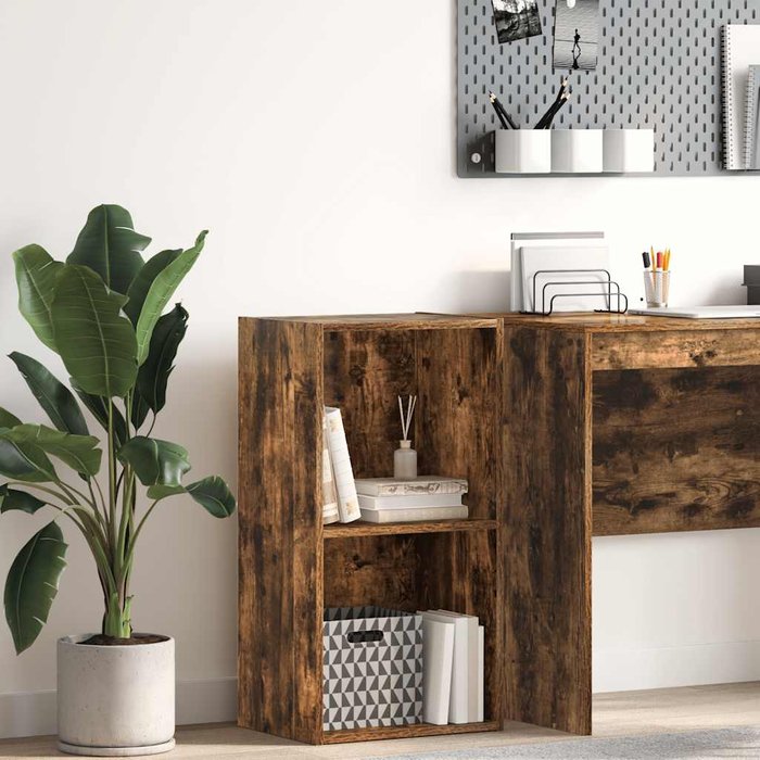 Librería de roble ahumado, 40x30x77 cm, madera de ingeniería. - pangivo