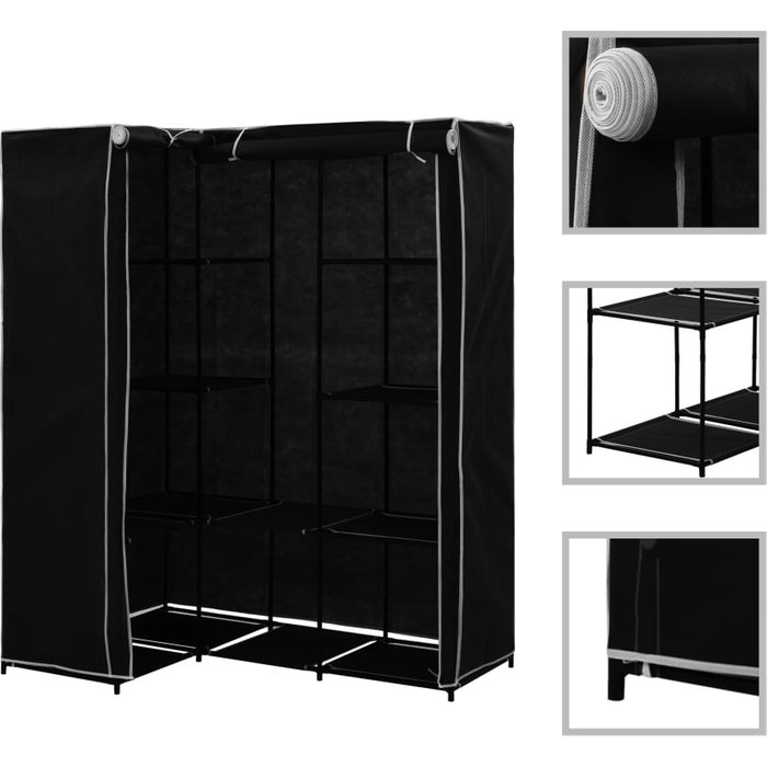 Armario esquinero negro 130x87x169 cm
