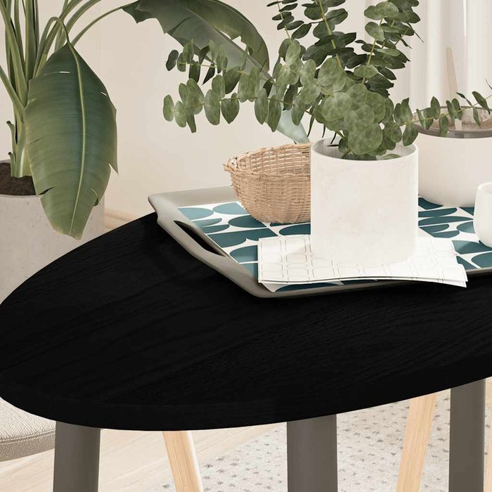 Tablero ovalado de madera maciza de roble, 100x50x2 cm