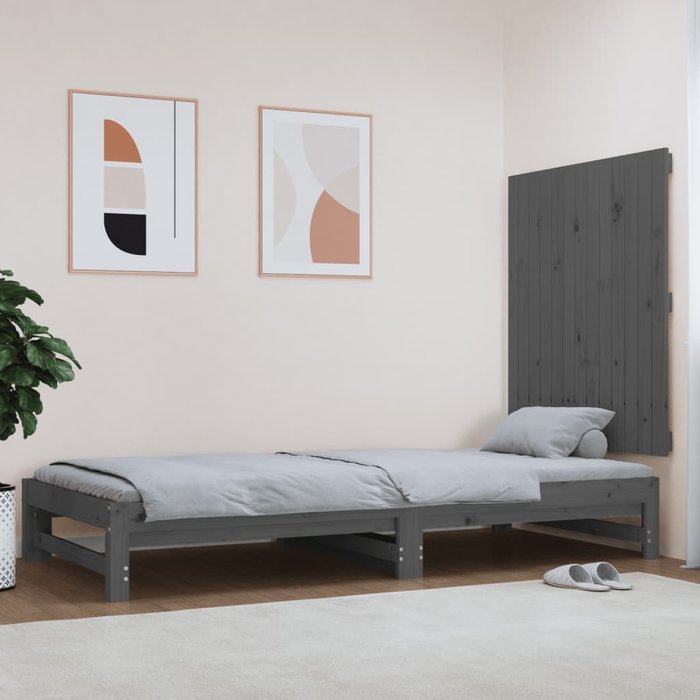 Cabecero suspendido gris 82,5x3x90 cm madera maciza de pino