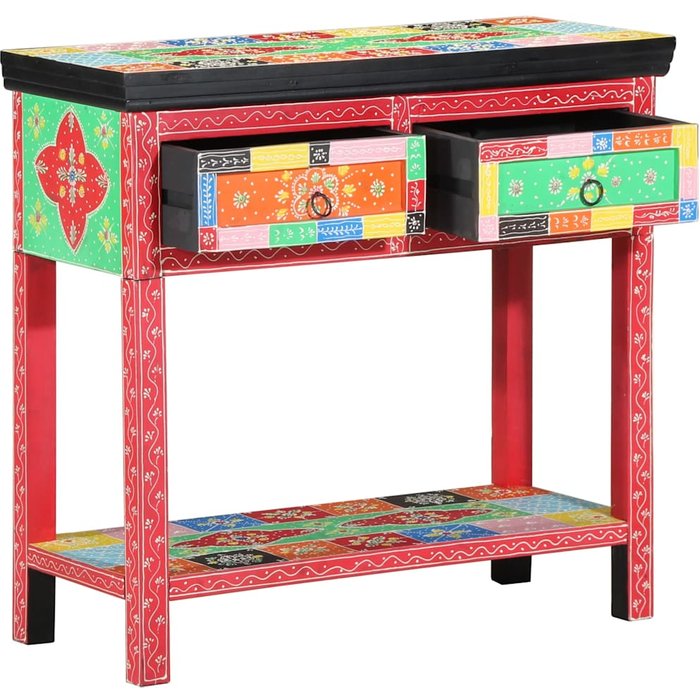 Mesa consola multicolor 80 x 35 x 76 cm madera contrachapada