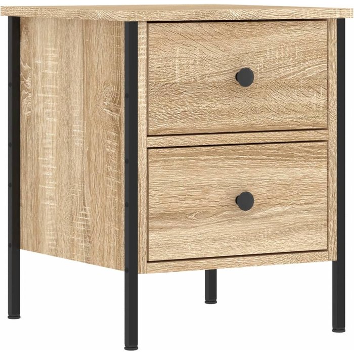 Mesita de noche roble sonoma 40x42x50 cm madera contrachapada