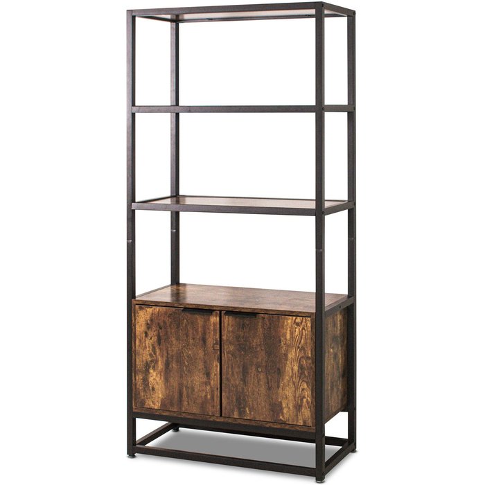 Edo - estantería de 3 niveles y 2 puertas en estilo industrial, 76x33xh163 cm