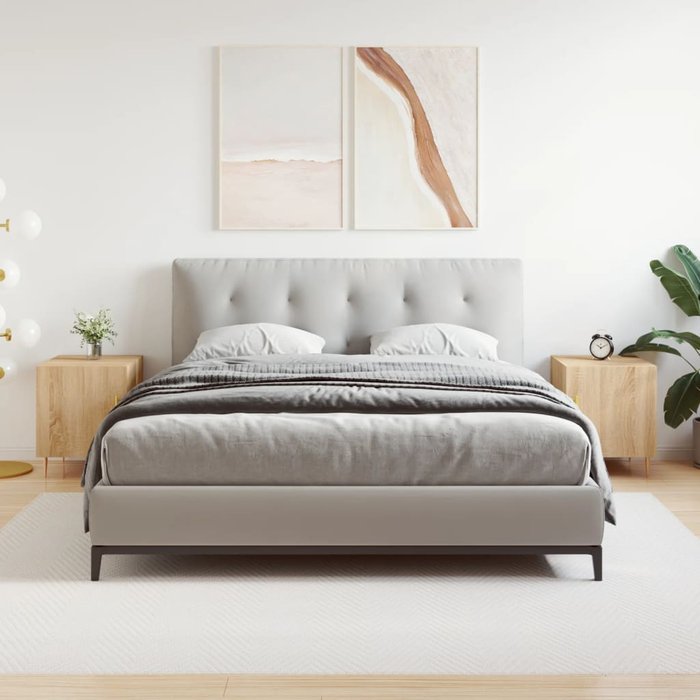 Mesitas de noche, 2 unidades, roble sonoma, 40x40x50 cm, madera de ingeniería.