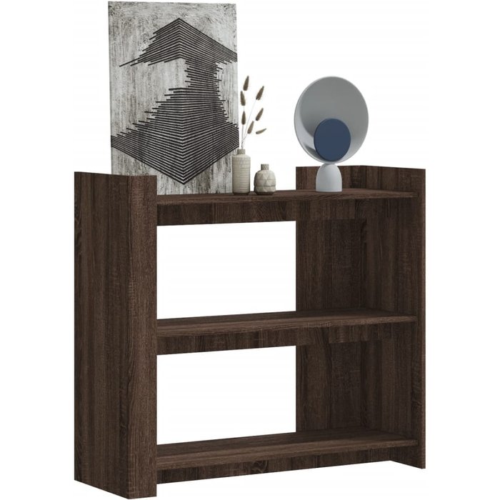 Mesa consola de madera de ingeniería marrón roble 100x35x90 cm