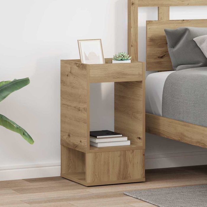 Mesita auxiliar, 2 piezas, roble artesanal, 30 x 30 x 56 cm