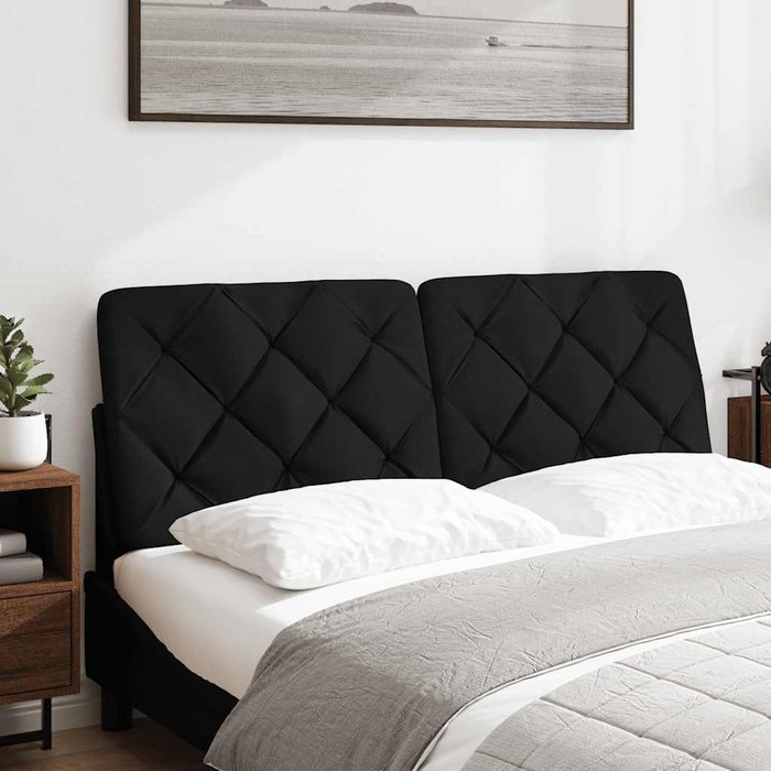 Cabecero de cama acolchado tela negro 120 cm - comfortxl