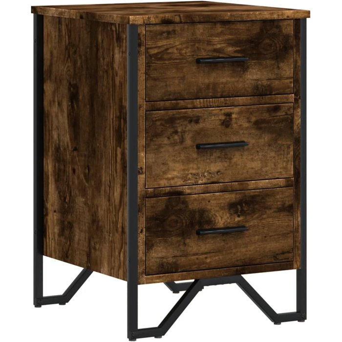 Mesita de noche madera de ingeniería roble ahumado 40x41x60 cm - comfortxl