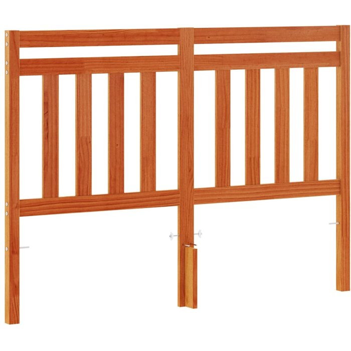 Cabecero de cama - mueble cabecero madera maciza de pino marrón cera 135 cm